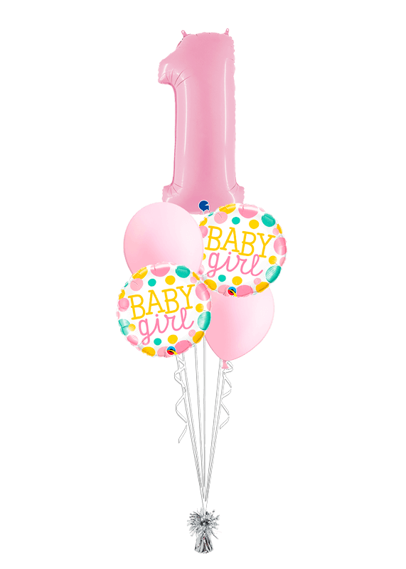 Globo 1er cumpleaños niña, 1 globo oro rosa, globos cumpleaños 1