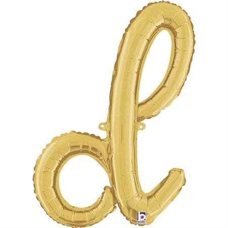 Globo letra D cursiva dorada