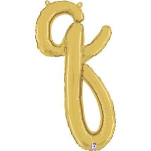 Globo letra Q cursiva dorada