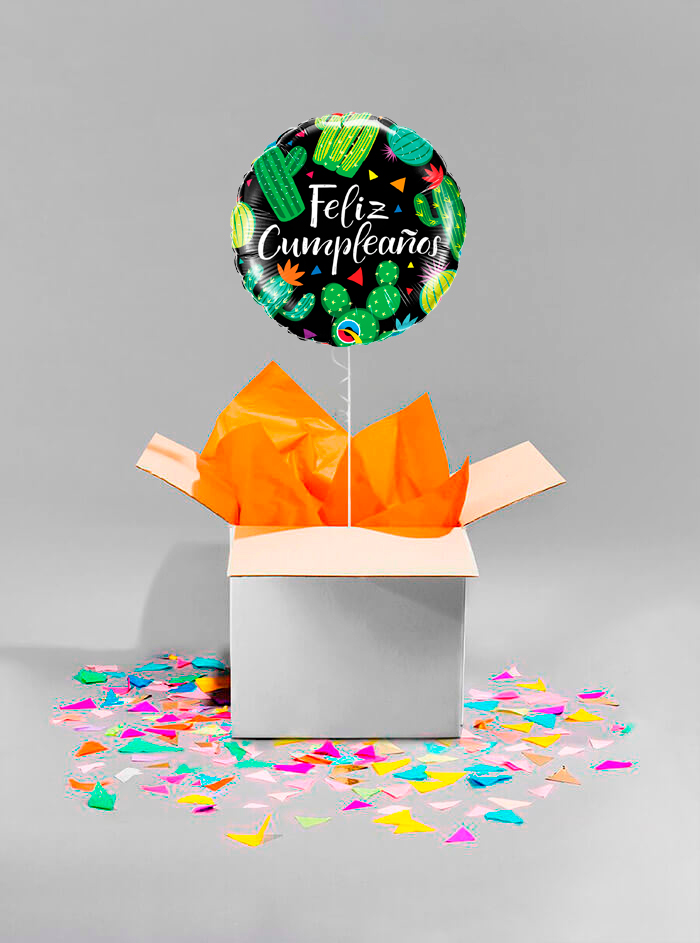 Caja sorpresa Feliz Cumpleaños cactus