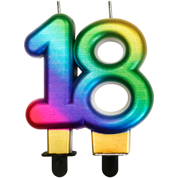Velas cumpleaños 18 multicolor - Globofiesta