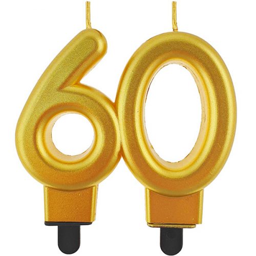 Velas cumpleaños 60 color dorado