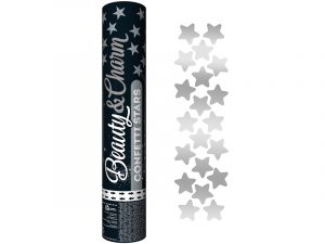 Cañón de Confeti Estrellas Plata 30 cm