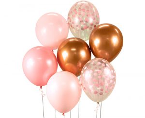 Ramo de globos rosa cobre